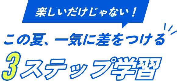 楽しいだけじゃない！ この夏、一気に差をつける3ステップ学習