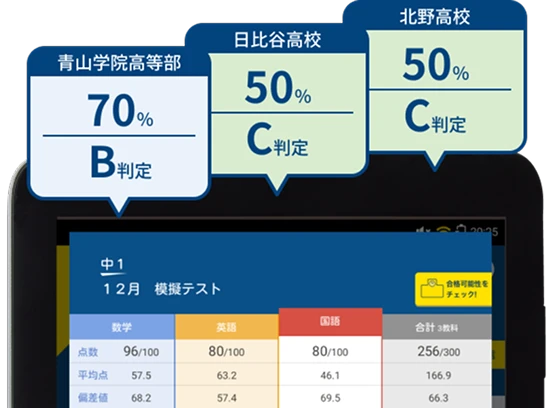 模擬テストによる判定結果