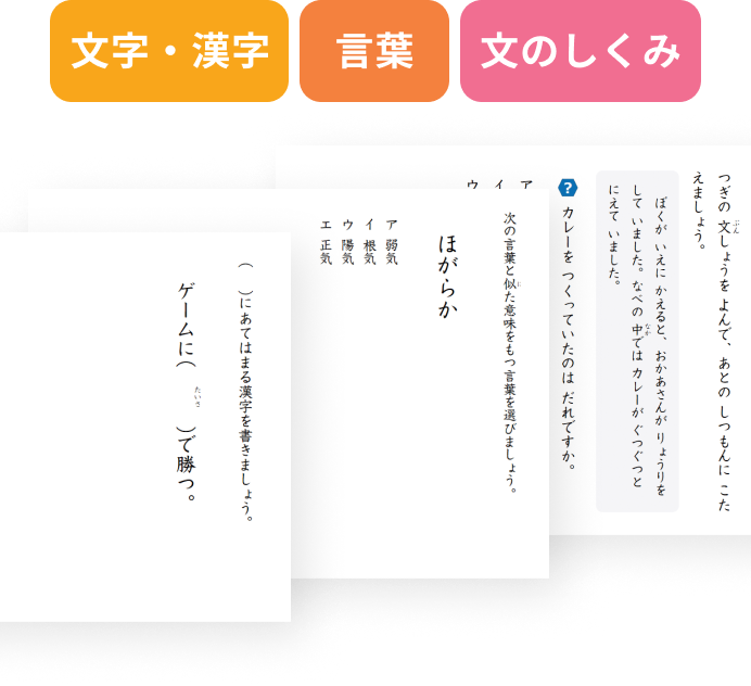 文字・漢字・言葉・文のしくみ
