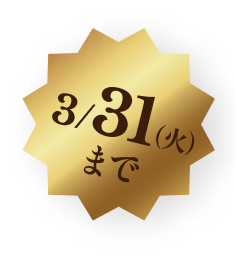 3/31（火）まで