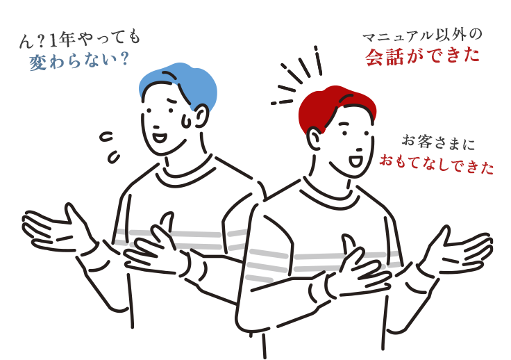 一般的なAI英会話とスマイルゼミENGLISHの対比イメージ
