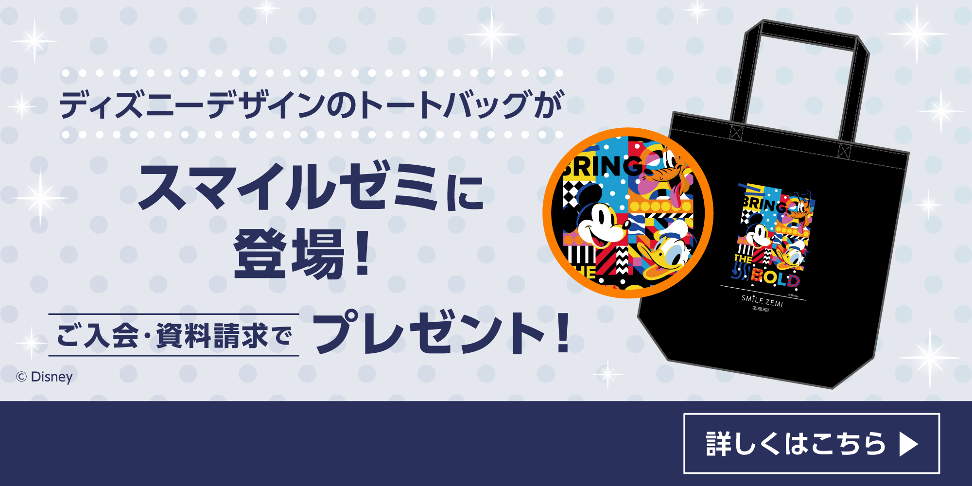 ご入会・資料請求でディズニーデザイングッズプレゼント　詳しくはこちら