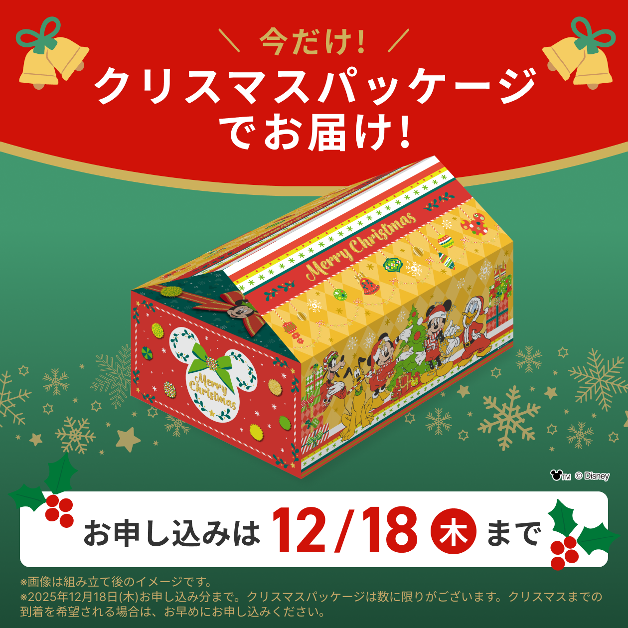 クリスマスプレゼントにいかがですか？お申し込みは12/18（木）まで