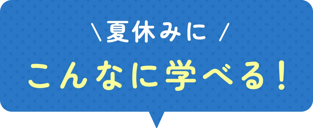 夏休みにこんなに学べる!