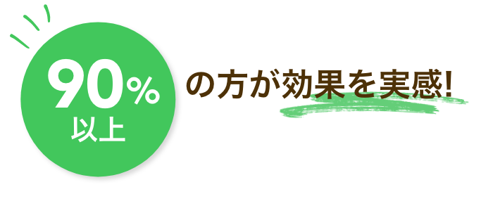 90%以上の方が効果を実感!
