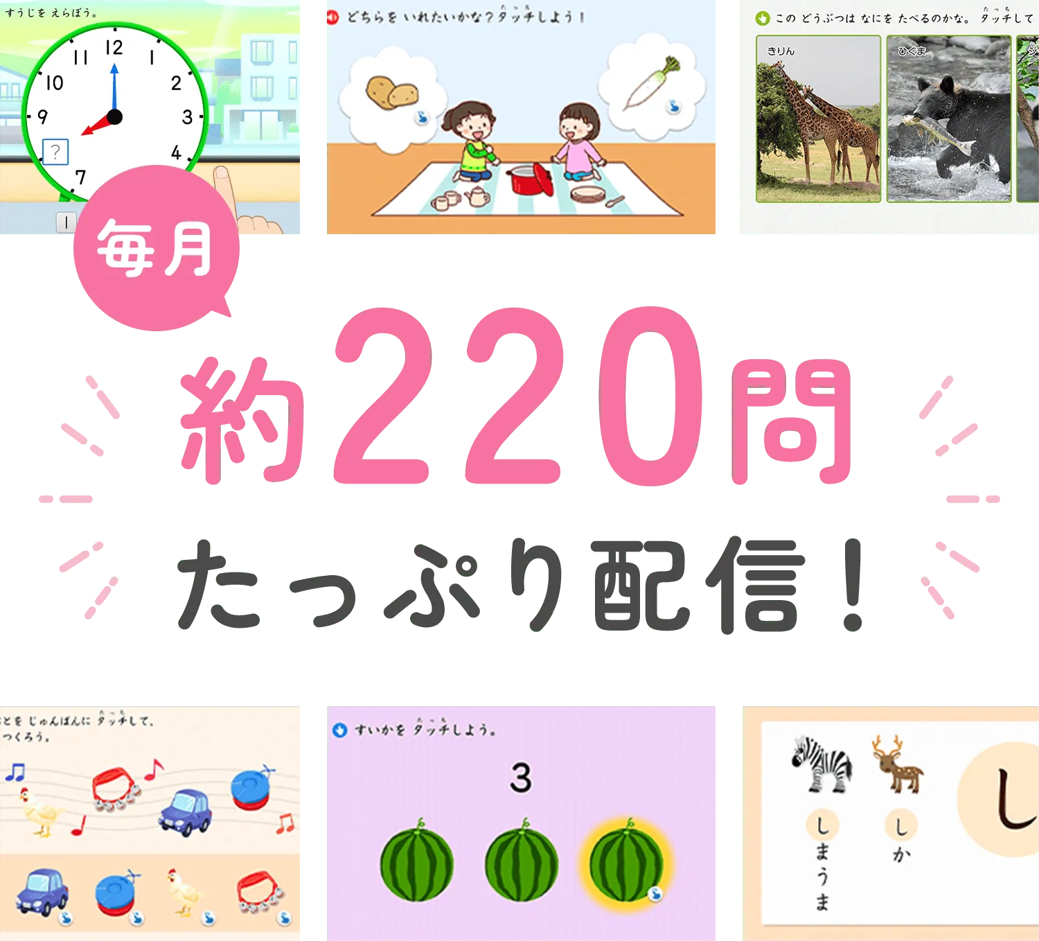 毎月約220問 たっぷり配信！