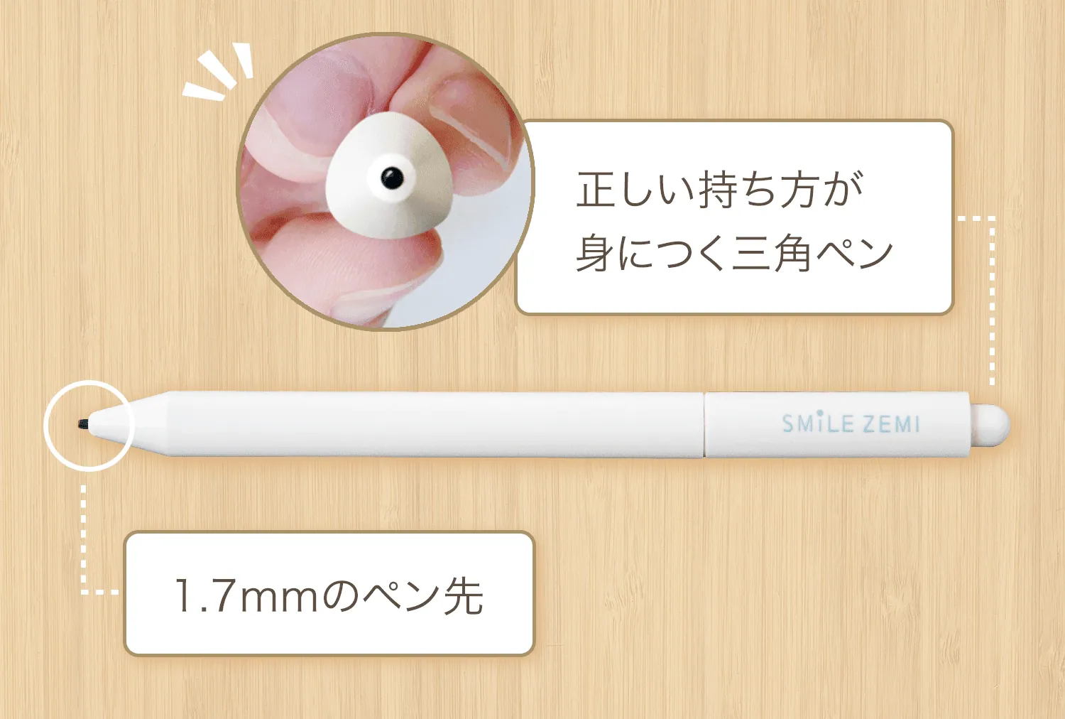 正しい持ち方が身につく三角ペン 1.7mmのペン先
